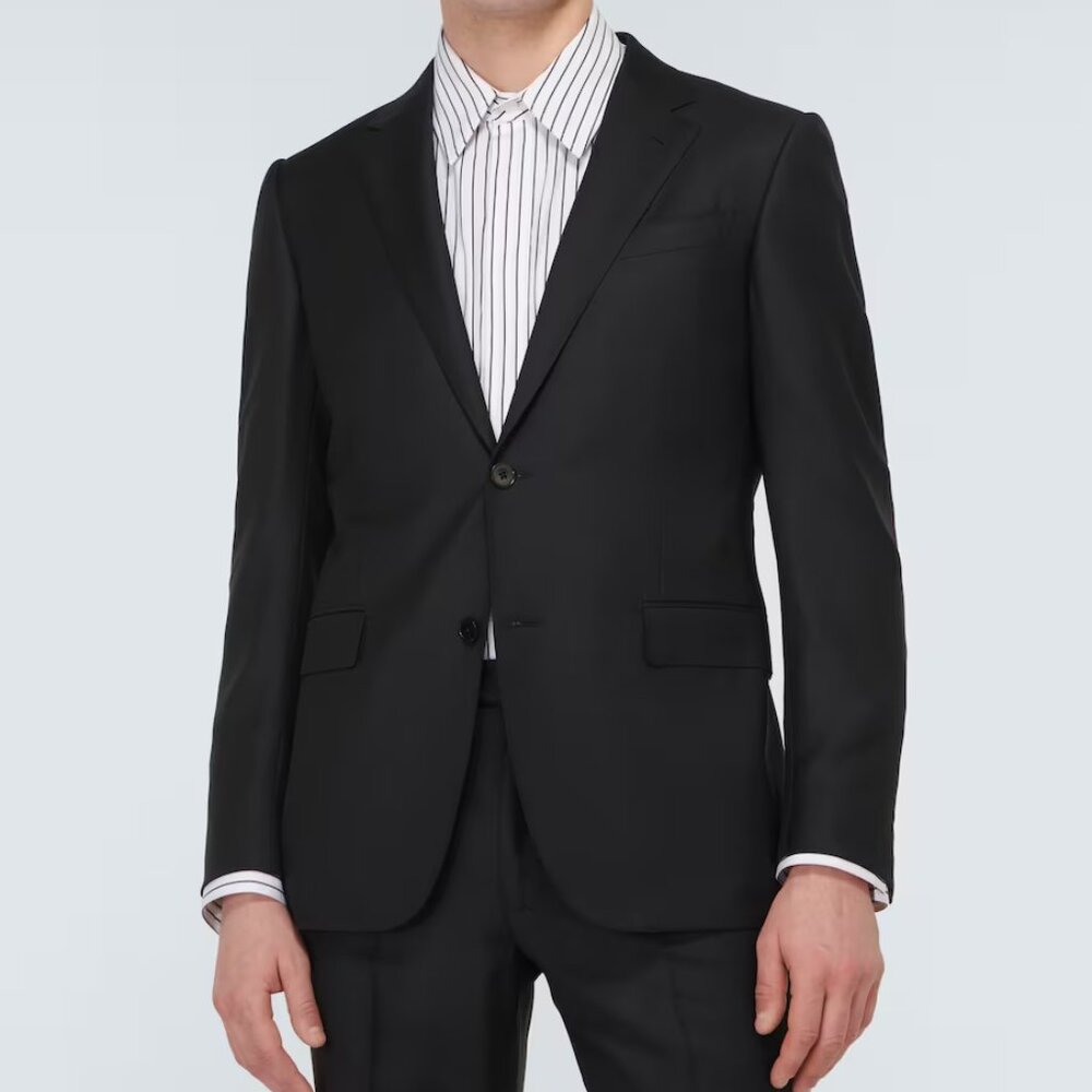 ZEGNA Men's Solid Trofeo Wool Regular-Fit Blazer Jacket - Size 46R